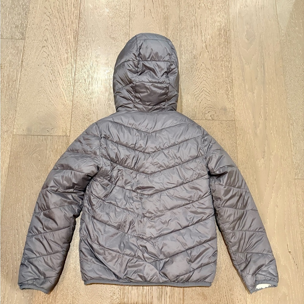 Abercrombie Kids Charcoal Reversible Puffer Jacket - Picture 3 of 8